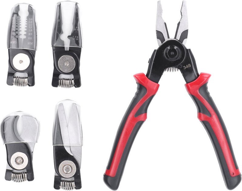 Tbest Hand Tools, 5-in-1 Kombinationszangenset mit austauschbaren Teilen zum Schneiden von Absperrband