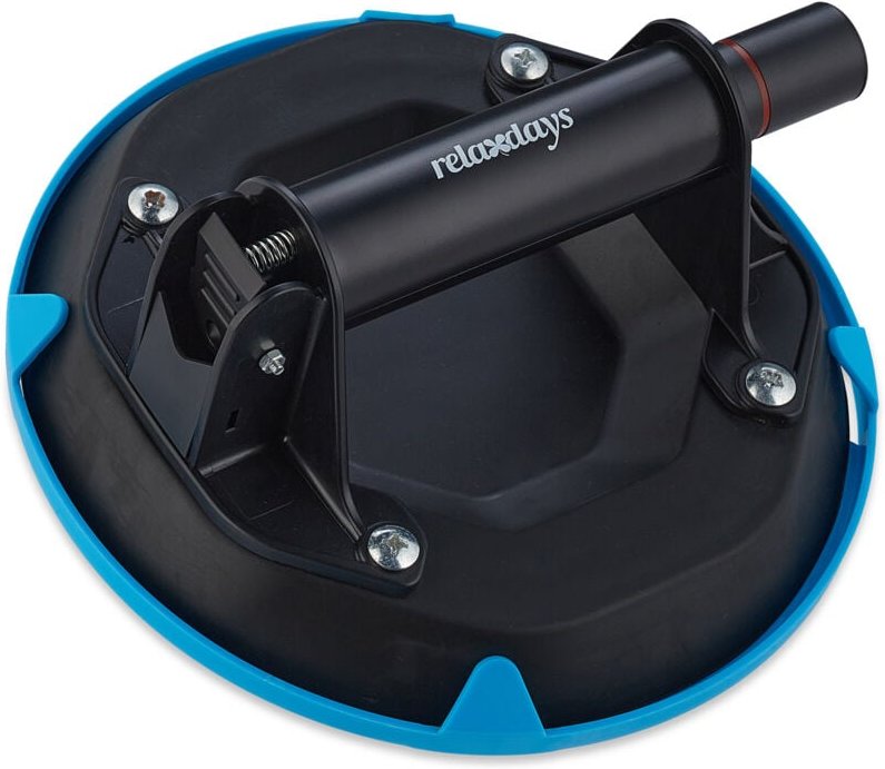 2 x Vakuum Saugheber, Transport von Scheiben, Fliesen & Platten, Glasheber bis 120 kg, Saughalter, schwarz-blau