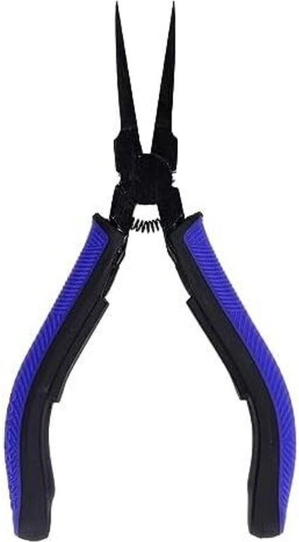 Flachzange, Spitzzange mit langem Griff, Backen aus Kohlenstoffstahl, Griff aus TPR, Schmuckzange, oder