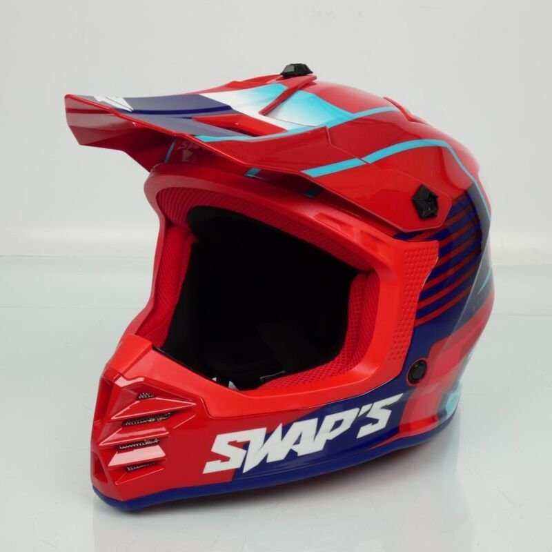 Rotes Cross-Motorradhelm für Kinder Größe L 51-52cm Swaps