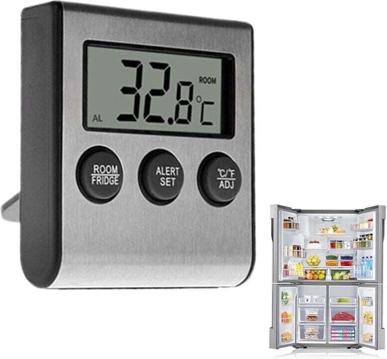 Neues digitales LCD-Display-Thermometer für Kühlschrank, Gefrierschrank und Raumtemperatur mit Magnet und Ständer