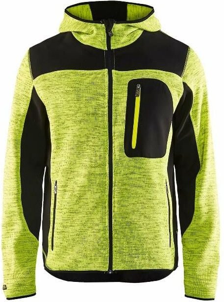 BLAKLADER Strickjacke mit Kapuze T.XS - FLUO GELB/SCHWARZ - 493021173399-XXS