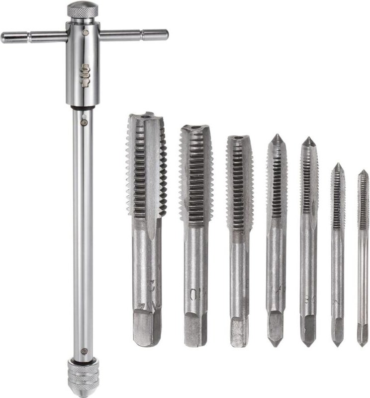 T-Griff-Ratschen-Armaturenschlüssel + metrisches Armaturenset, 7-teilig, für Armaturen mit M3-, M4-, M5-, M6-, M8-, M10-...
