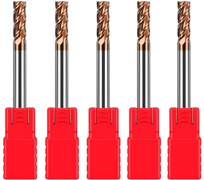 5 Stück 3mm VHM Fräser Schaftfräser Hartmetal, AlTiN beschichtet 55 HRC 4 Schneiden, bohren, fräsen, schlichten, eintauc...