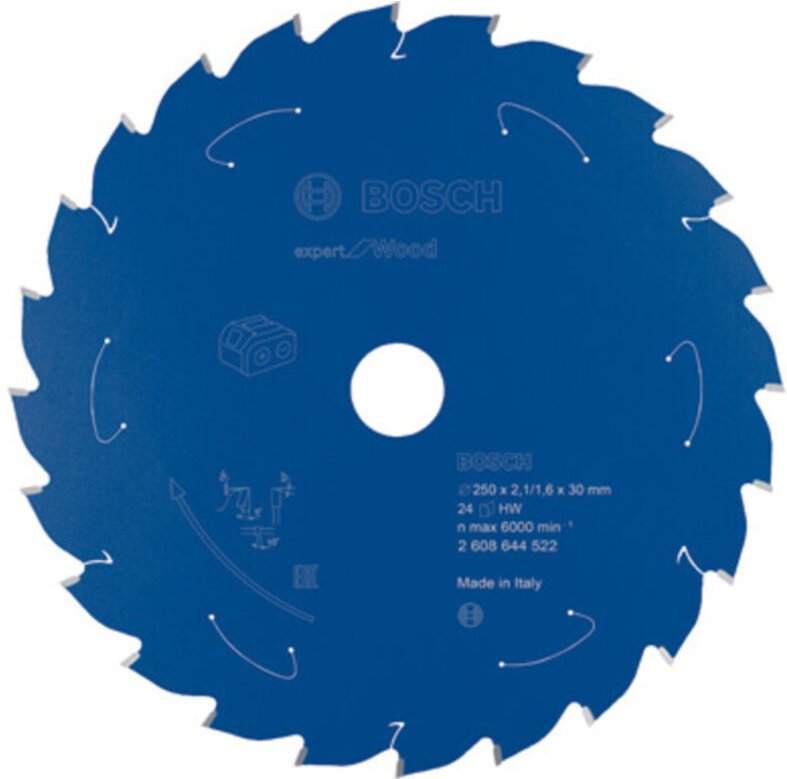 Kreissägeblatt für Akkusägen Expert for Wood, 254 x 2,1/1,6 x 30, 24 Zähne