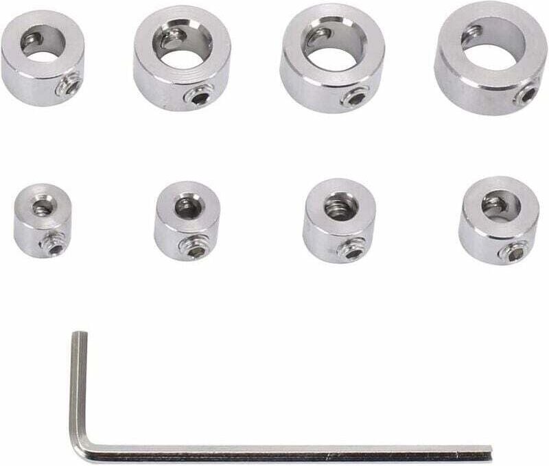 XVX - Bohrer-Tiefenstopp, 8-teiliger Edelstahl-Tiefenstopp, langlebiger Ringbohr-Tiefenstopp mit Sechskantschlüssel, Boh...