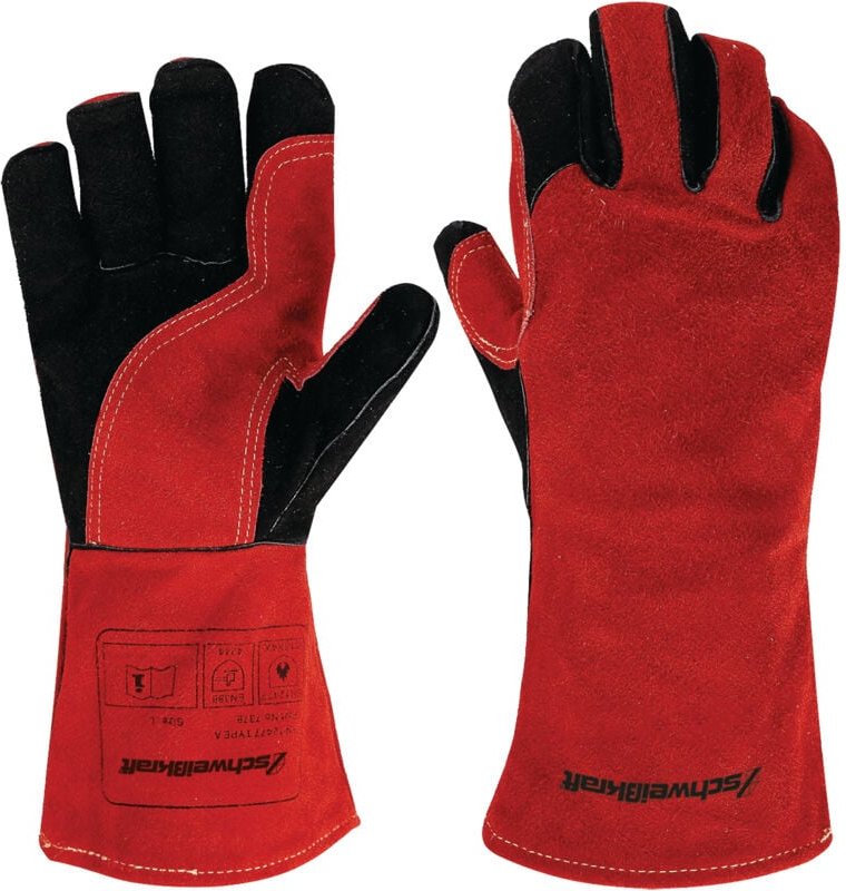 Schweißkraft Schweißerhandschuh Gr. L Schutzgas geeignet doppellagige Handfläche