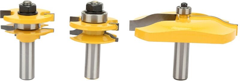 3-teiliges 1/2"-Schaft-Ogee-Fräser-Set für Kassetten- und Rahmenprofile