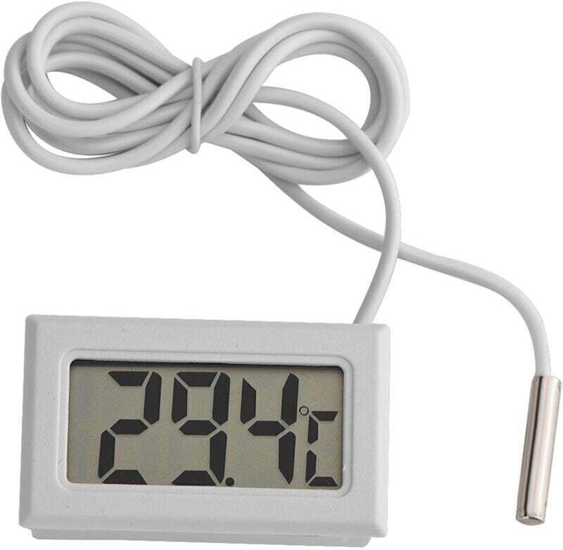 Digitales Thermometer, Mini-LED-Display mit digitaler Temperaturanzeige und 1-m-Sonde, LCD-Digitalthermometer für Aquari...