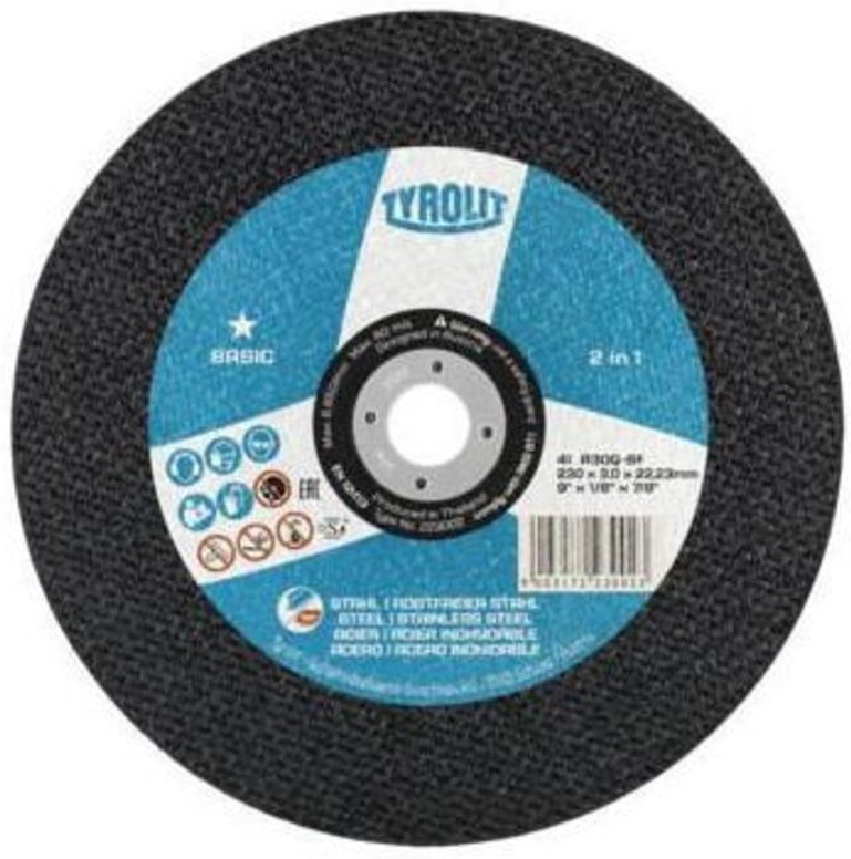 Trennscheibe BASIC D230x3mm gerade 2in1 Bohrung 22,23 mm