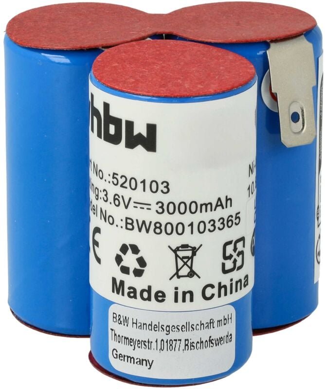 vhbw Akku kompatibel mit AEG FL36 AG303 Home Cleaner Heimroboter (3000 mAh, 3,6 V, NiMH)