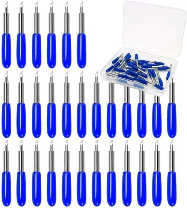 30 Stück 60°-Ersatzklingen für Vinylschneidemaschinen (Blau)