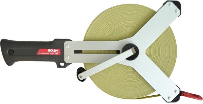Sola - Stahlmaßband Prospetor c gelb Y-Rahmen Länge 50 m Genauigkeit ii