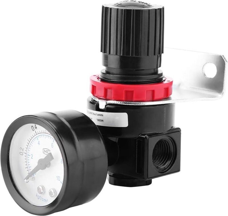 BEBUSINGOTO Druckregler, Akozon AR2000 G1/4 Druckregler mit Manometer für pneumatisch betriebenen Kompressor mit Manomet...