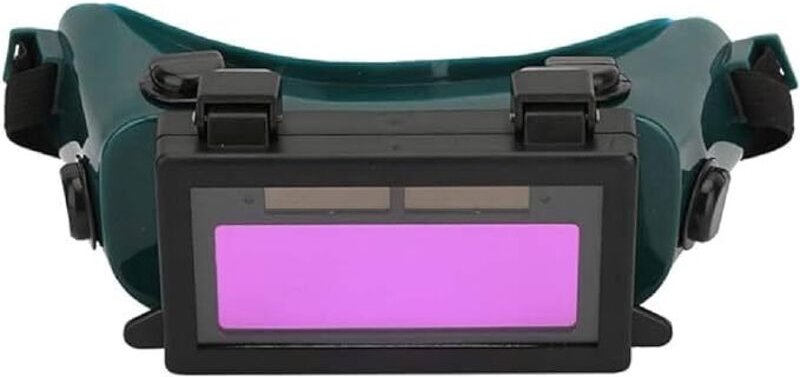 Automatische, verdunkelnde Sonnenschutzmaske für Schweißer, Schutzbrille für Baustellen (dunkelgrün)