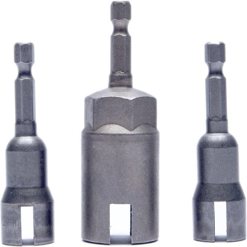 3-teiliges Set elektrischer Flügelmutternschraubendreher, Steckschlüsselsatz mit Schlitzbohrer, Sechskantschaft