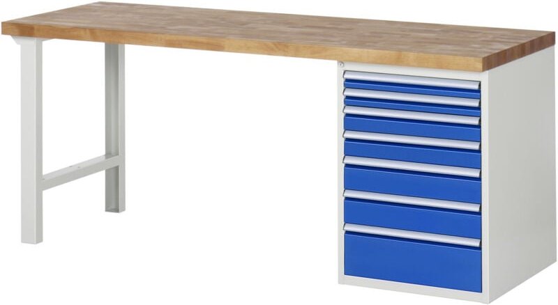 Werkbank 7517A1, B2000xT700xH890mm, 7x Schublade-TA - RAU