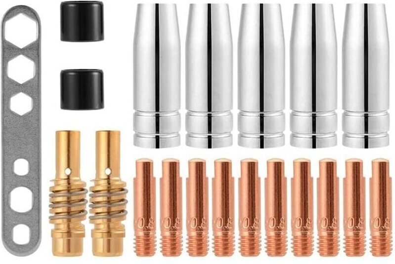 Packung mit 20 Kontaktspitzen für MIG-Schweißgeräte – Zubehör kompatibel mit 15AK MB15 MIG MAG CO2