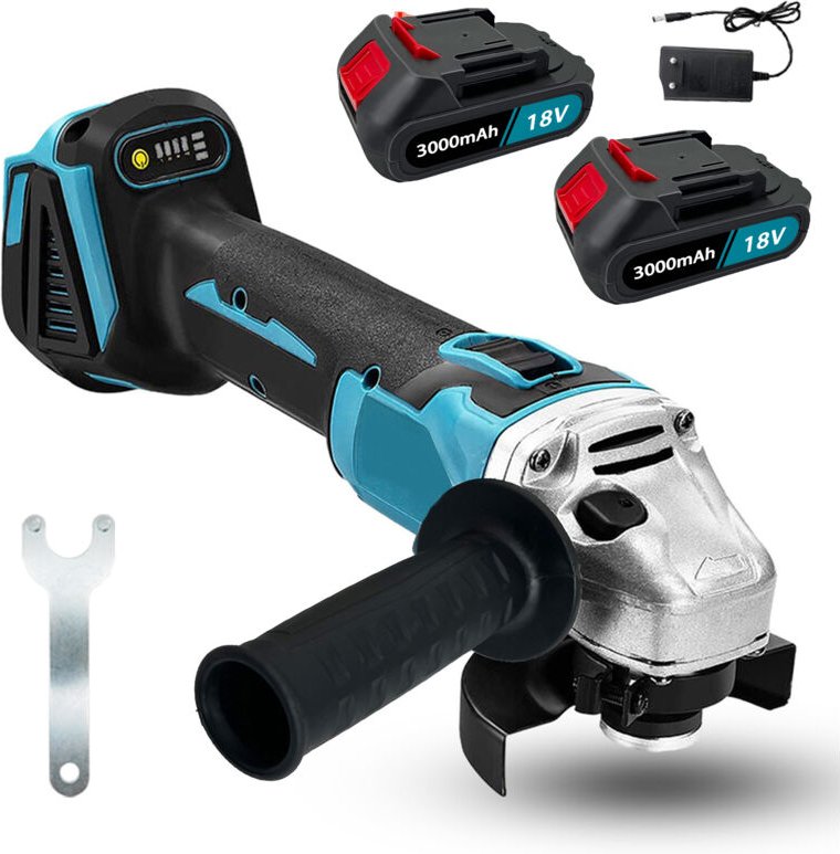 Teetok - Stichsäge,Robuster 125-mm-Akku-Winkelschleifer, bürstenlos, Schleifmaschine, Schleifmaschine, Ersatz für Makita...