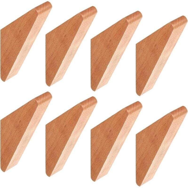 Vtizikl 8 Pcs Porte Manteau Mural Bois, Crochet Patere en Bois, Patères Murales Triangulaires pour Suspendre Vêtements C...