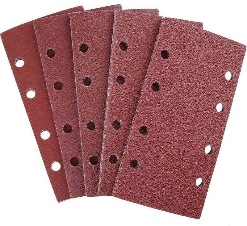 25-teiliges Schleifpapier-Set für Exzenterschleifer, 93 x 185 mm, 8 Löcher, rechteckiges Schleifpapier mit Körnungen 40/...