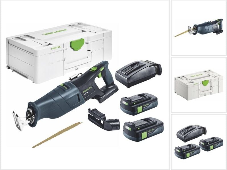 Rsc 18 EB-Basic Akku Säbelsäge 18 v Brushless + 2x Akku 3,0 Ah + Ladegerät + Systainer - Festool