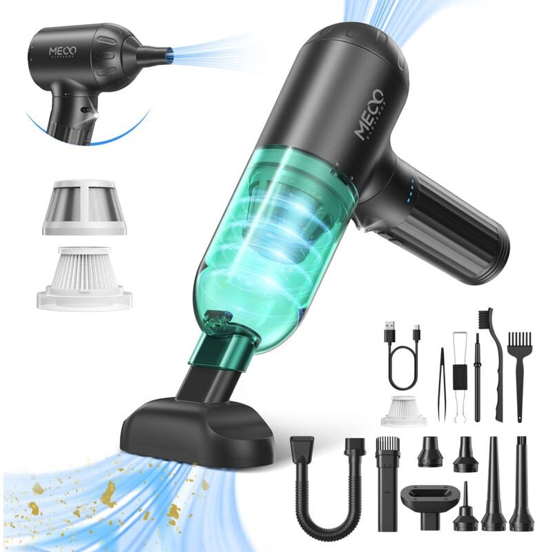 4-in-1 Kabellos Handstaubsauger Staubgebläse, 3-Gang Auto Staubsauger Druckluft HEPA Staubsauger 18Kpa