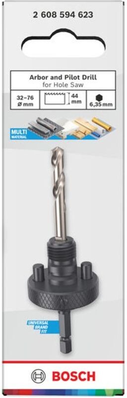 Bosch Aufsteckhalter und Zentrierbohrer für Lochsäge, 32-210 x 44 mm, Art.Nr. 2608594623