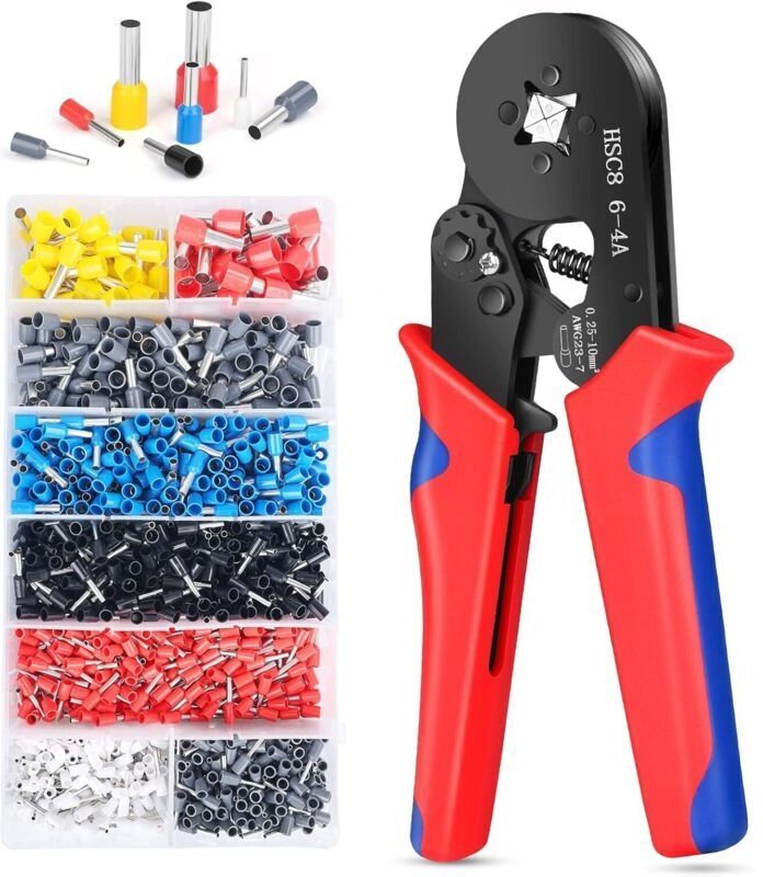 Aderendhülsen-Crimpwerkzeug-Set mit 1250-teiligem Aderendhülsen-Anschlussset, selbstjustierendem Crimpwerkzeug, Aderendh...