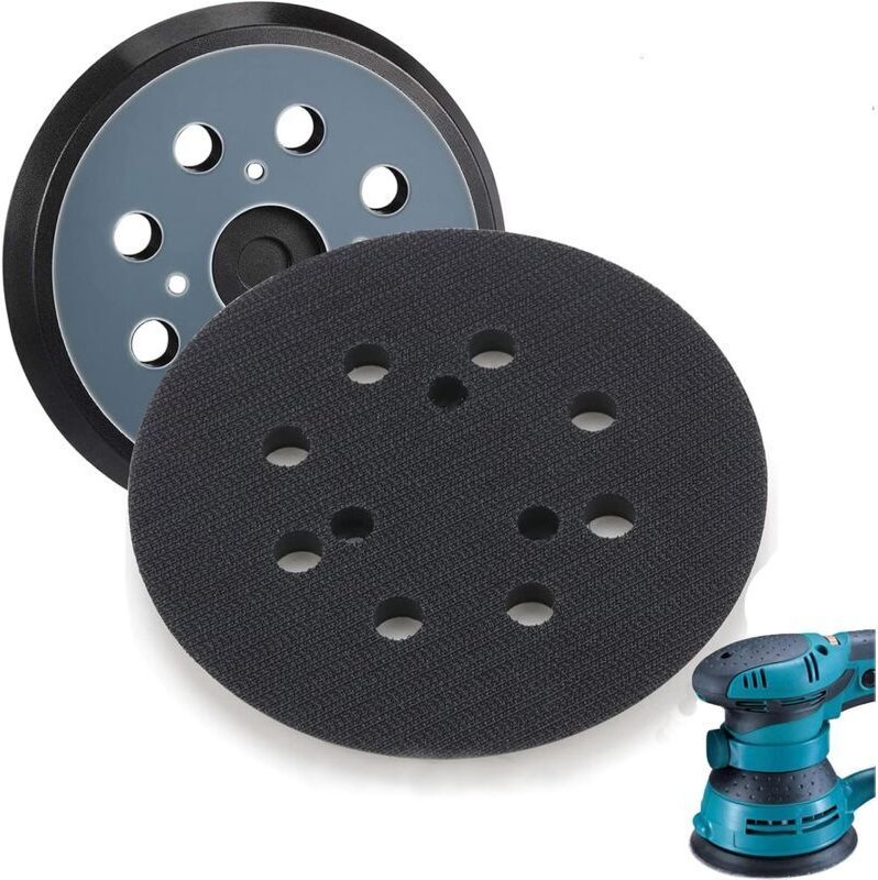 Ersatz-Schleifteller mit 8 Löchern, 125 mm, kompatibel mit Makita BO5010, BO5030K und BO5031K