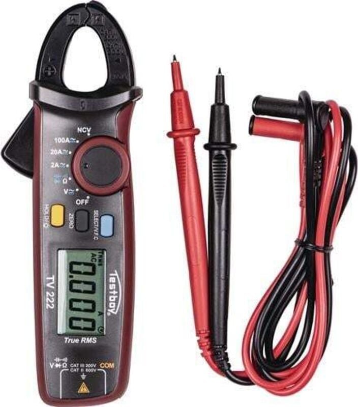 Testboy - Zangenamperemeter tv 222 b.100 a AC/DC,bis 600V ac/dc cat iii 300V cat ii 600V