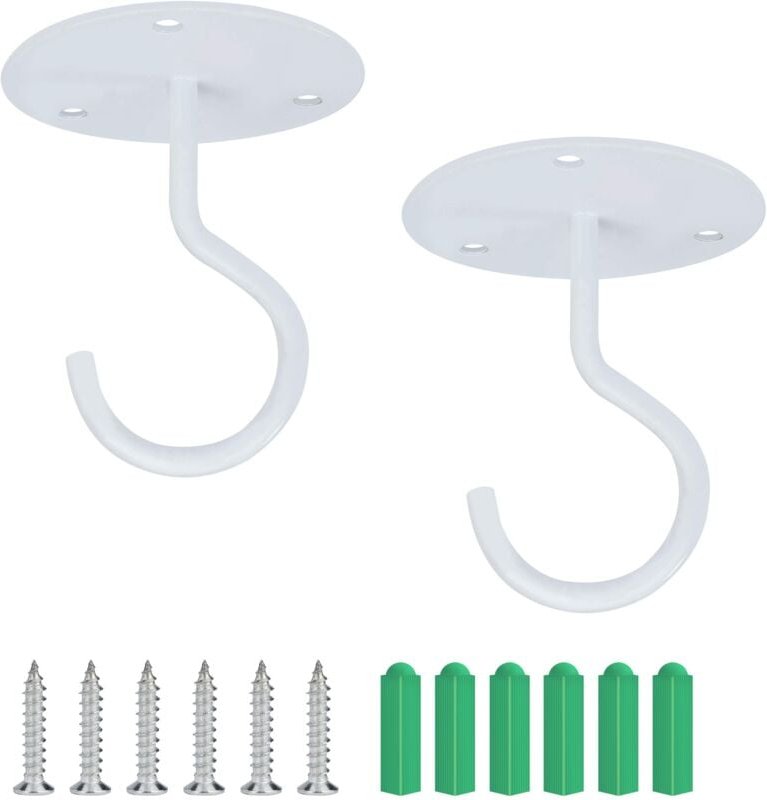 Deckenhaken, Schraubmontage, Wandhaken oben zum Aufhängen von Lichtern, Garten-Pflanzkörben, Pflanzgefäßen, Vogelhäusche...