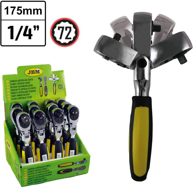 JBM - 72 zähne gelenkknarre 1/4' 175mm. 51306