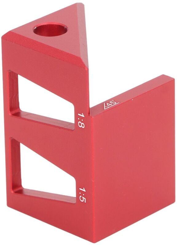 45-Grad-Winkelmarker, Mittelpunktsbestimmungswerkzeug aus Aluminiumlegierung, Zeichen-, rotes Messlineal für Bastelarbei...