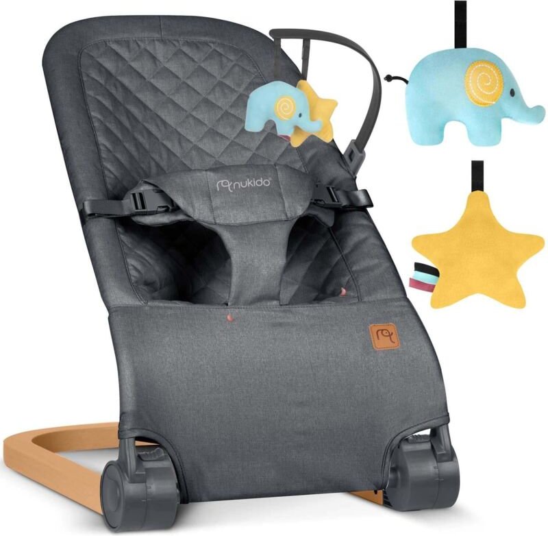 Babyschaukel mit spielzeug nk 52 nukido - anthrazit