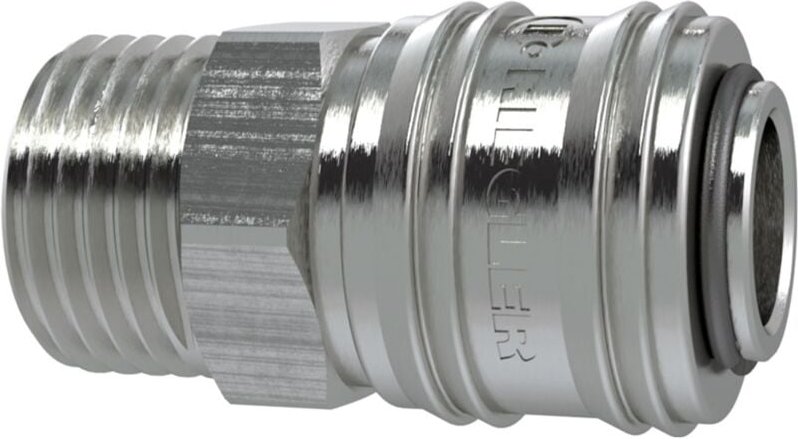 Riegler Schnellverschlusskupplung NW 7,2, Messing vernickelt, G 1/8 AG