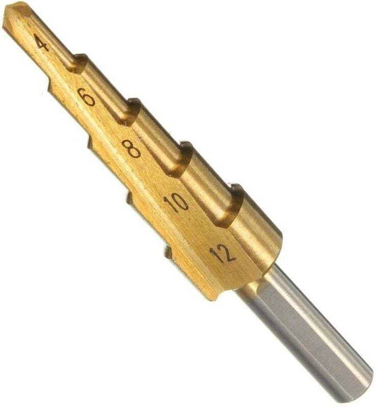 Titanbeschichteter HSS-Kegelstufenbohrer für Schraubendreher 4 bis 12 mm