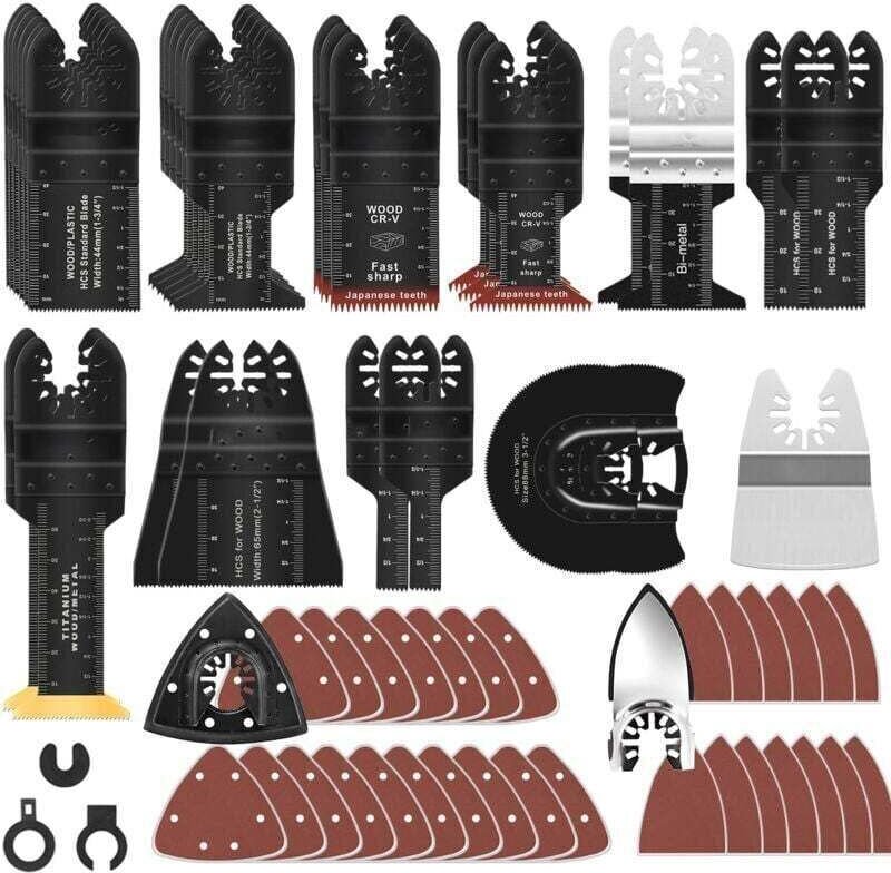 Set mit 116 Multifunktions-Sägeblättern, universelles Zubehör für oszillierende Werkzeuge, kompatibel mit Einhell, Makit...