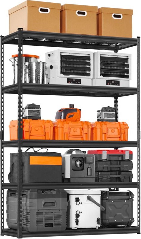 VEVOR Lagerregale, 1134 kg, 5-stufiges Schwerlastregal für die Garage, 457,2 x 1219,2 x 1828,8 mm, verstellbares Garagen...