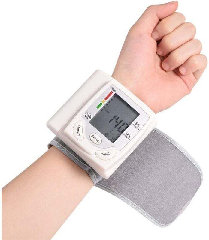 Blutdruckmessgerät fürs Handgelenk, digitales LCD-Blutdruck- und Herzfrequenzmessgerät, Blutdrucküberwachungsgerät fürs ...
