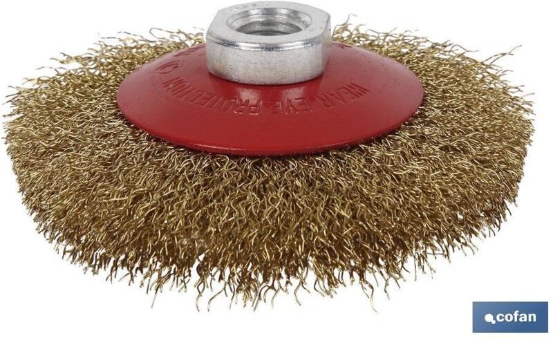 Schräge Wellenbürste M14ø125 A.Messing 0,3 mm