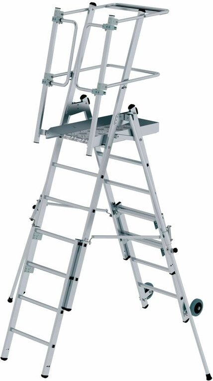 Plattformleiter FlexxStep 5 Sprossen mit Teleskopaufsatz 3 Sprossen - 052536 - Günzburger Steigtechnik