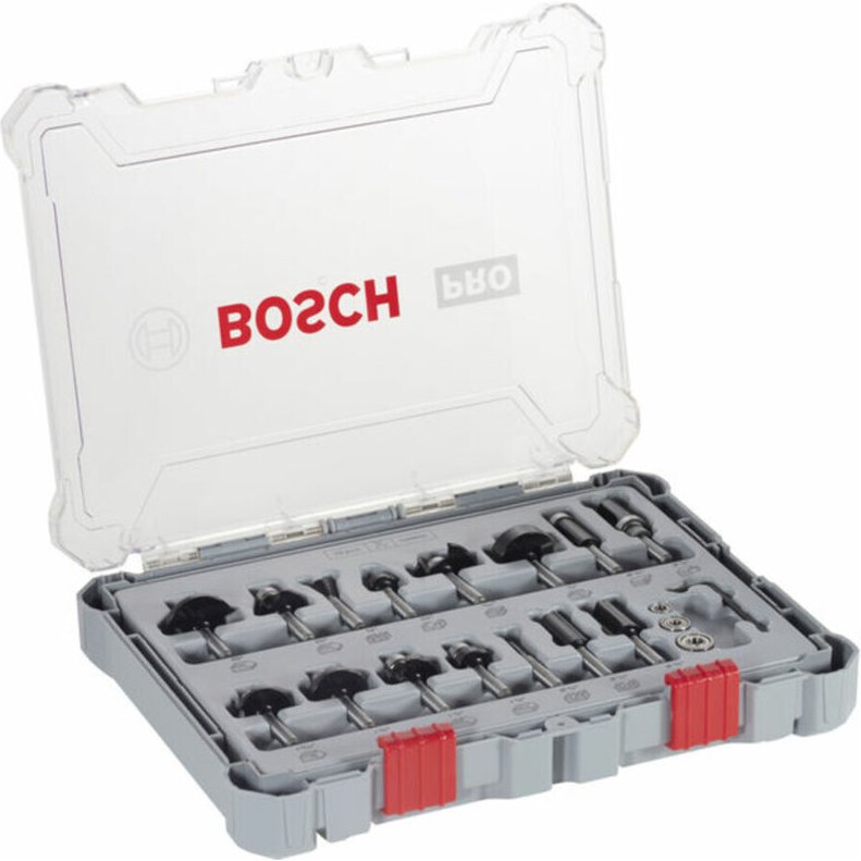 Freihandfräser-Set, 1/4-Schaft, 15-tlg. - Bosch