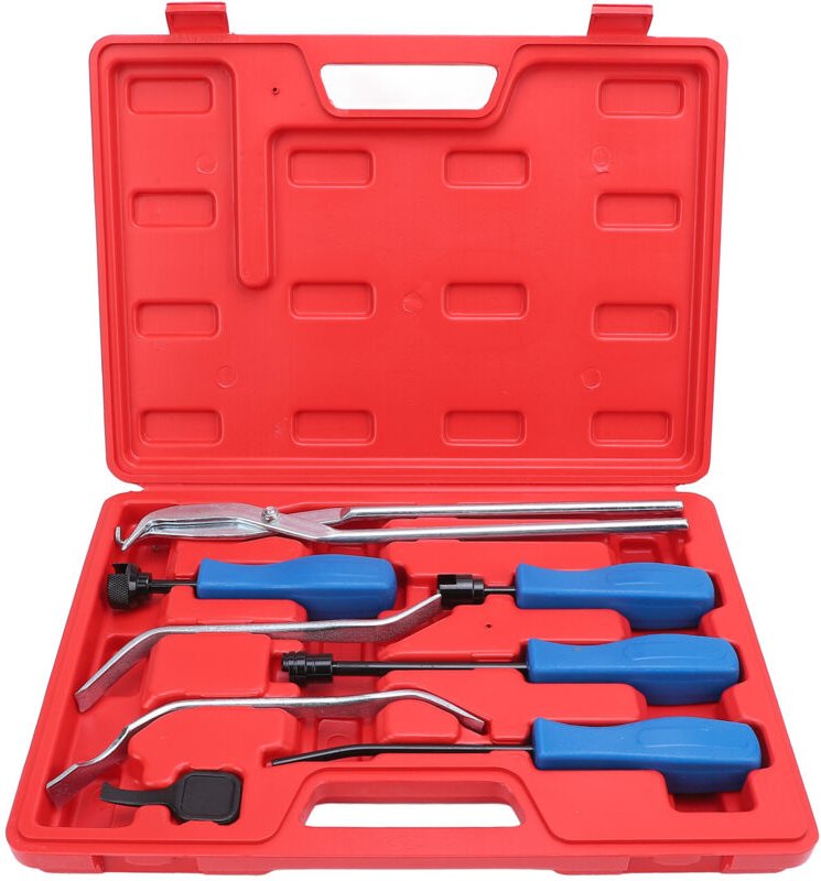 SIXRUN Bremstrommel-Federwerkzeugsatz, 8-teiliges Trommelbremsen-Werkzeugset mit Bremslöffel-Set, Bremsfederzange und Fe...