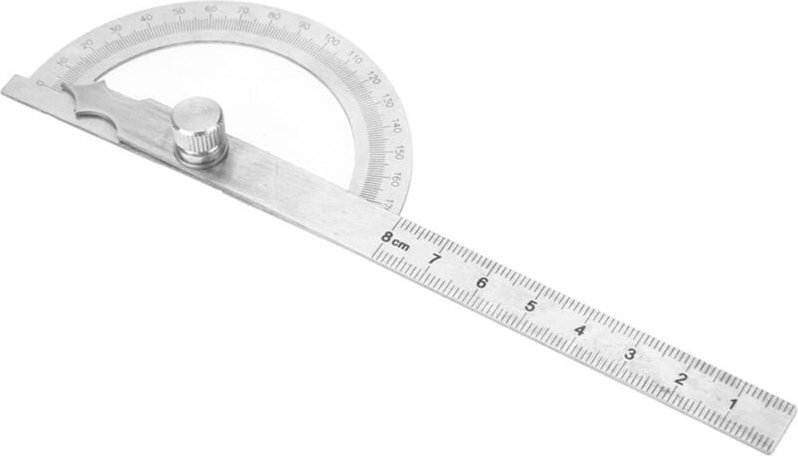 SHINING HOUSE Winkelmesser, 0-180 Grad Edelstahl-Winkelmesser, Goniometer, geometrische Winkelmesser-Messinstrumente mit...