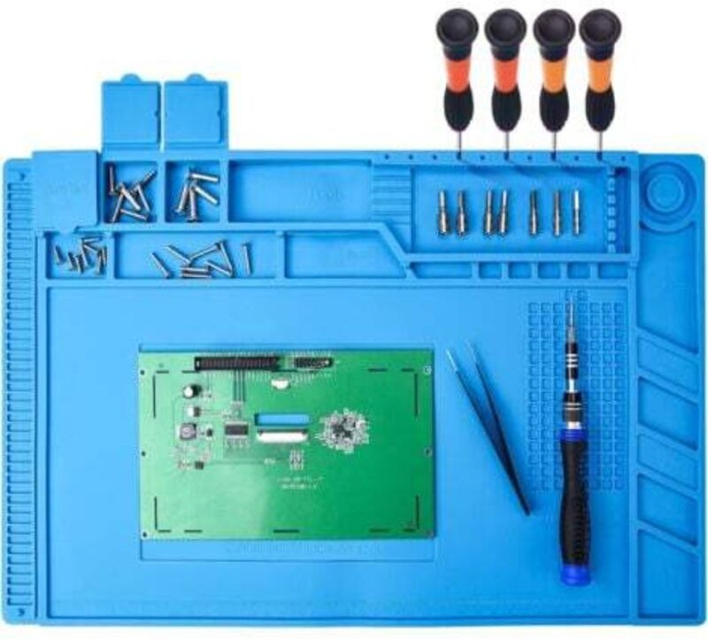 450 x 300 mm Silikon-Lötmatte mit Magnetbereich, Schraubenschneidkerben, Reparaturmatte, Lötreparaturstation, Wartungspl...