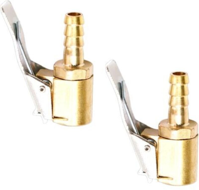 2 Stück Reifenfüller-Adapter, Reifenfüllventil-Anschluss mit Clip, Klemm-Stecker für Reifenventile, aus Messing, 6mm