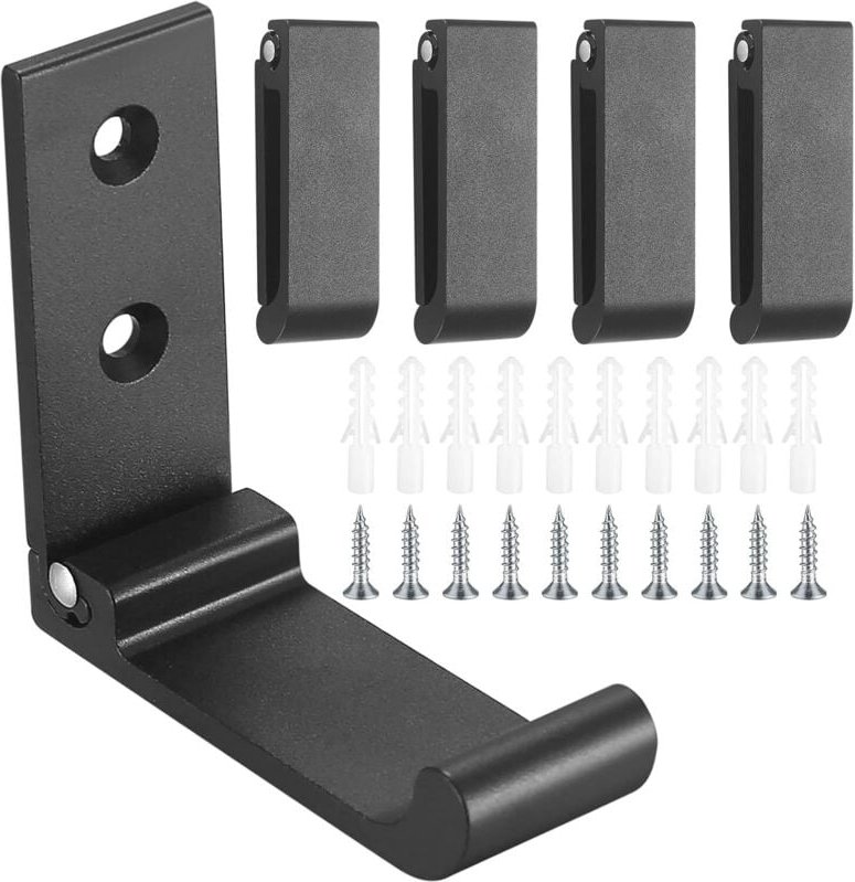 5 Stück faltbare Wandhaken, faltbare Wandhalterung, 90-Grad-Klapphaken, Kleiderhaken, Kleiderhaken mit Schrauben für Bür...