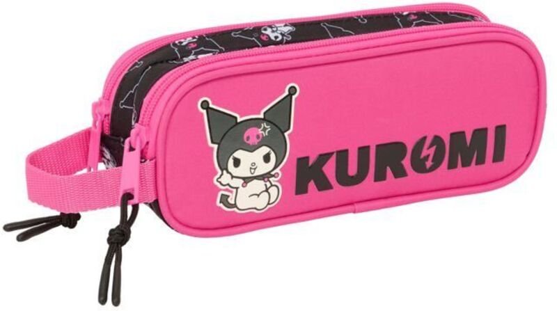 Schulaufbewahrungstasche - Safta - Kuromi - 21x6x8 cm - Schwarz/Fuchsia - Widerstandsfähiges Polyester
