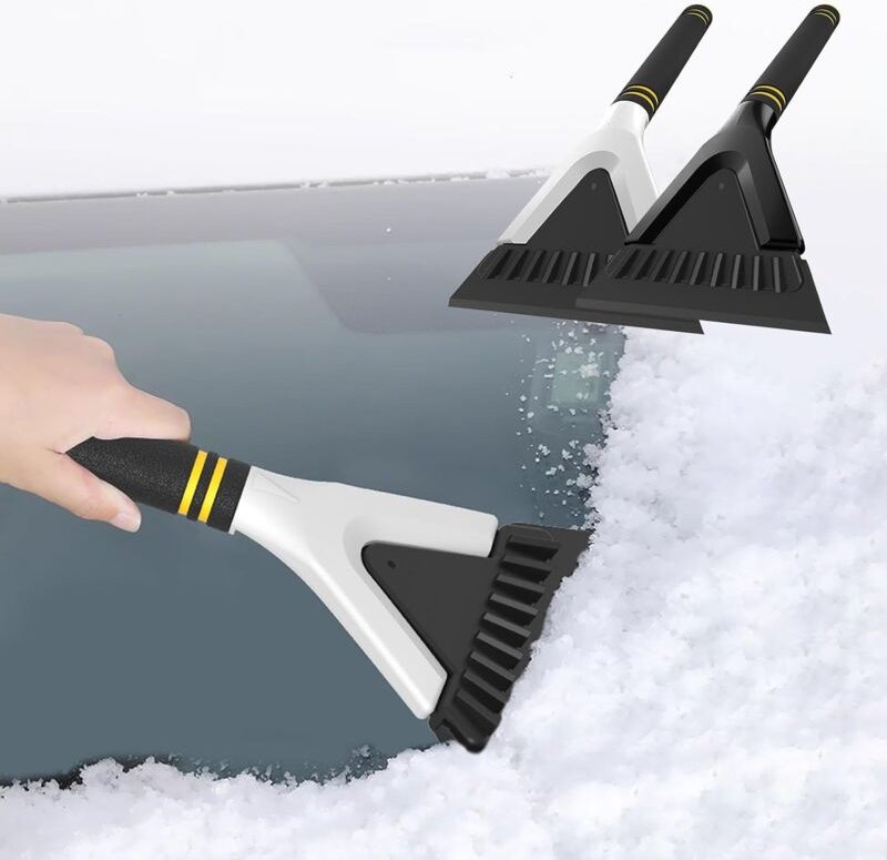 Kleine Auto-Schneeschaufel, ergonomischer rutschfester Schaber, multifunktionale Winter-Schneeräumwerkzeuge, für Auto, Z...